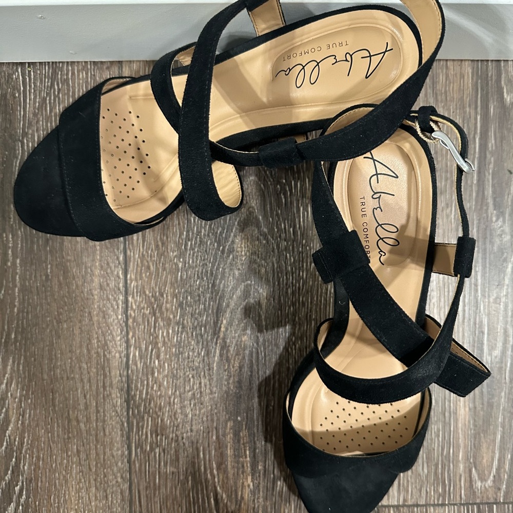 Abella Black Strappy Heels